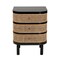 Baxton Studio Nabila Modern Bohemian Black Bayur Wood and Natural Rattan 3-Drawer End Table Nightstand 227-12895-ZORO - alternate 8